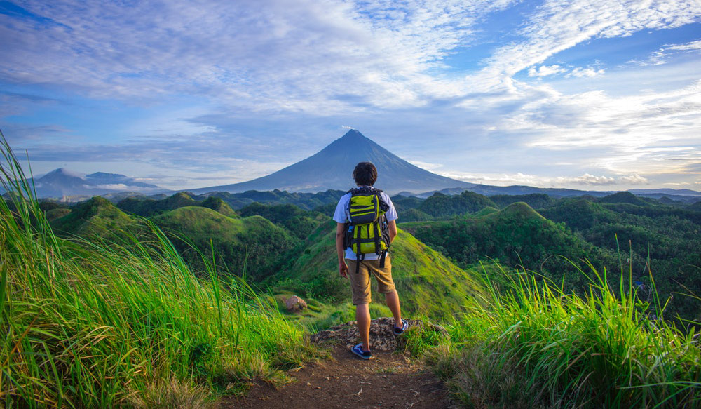 Man standing on hill